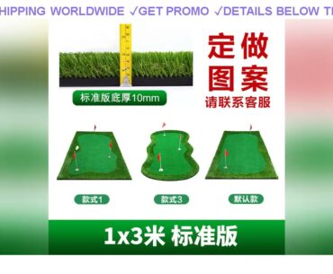 PROMO 3 Holes Indoor Golf Putting Green 100x300cm Indoor Outdoor Training Putter Mat Practice Putti