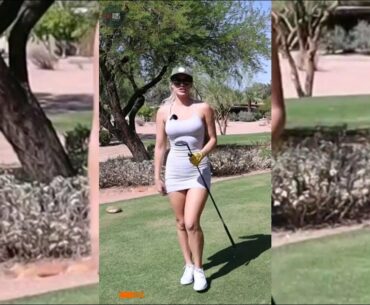 Golf Girl - Paige Spiranac very tight  when the Sun shines bright , Golf Update Moment 2021