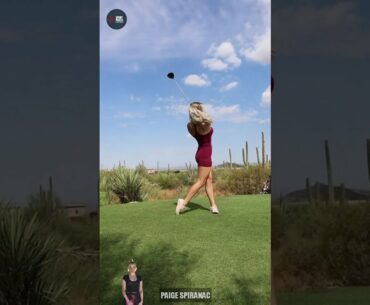 Golf Girl - Paige Spiranac wearing Deep red tank 🔝& White tank 🔝, watch out can be hard