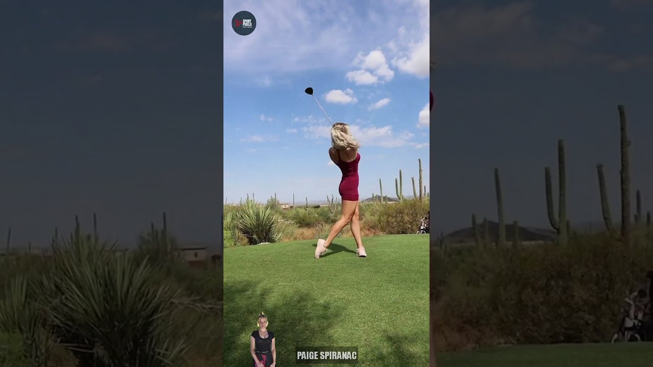 Golf Girl - Paige Spiranac wearing Deep red tank 🔝& White tank 🔝, watch ...