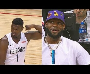 Zion Williamson NBA Debut With LeBron James Watching! Pelicans vs Knicks 2019 NBA Summer League