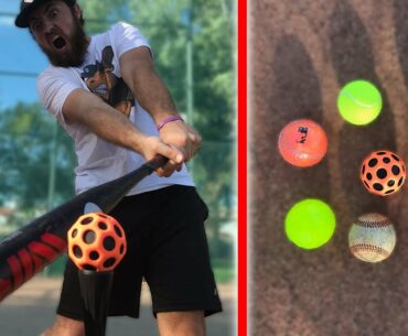 HOW FAR CAN I HIT THESE BALLS? IRL BASEBALL CHALLENGE