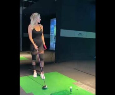 Paige spiranac golf driver , beauty golfer , can't watch her swing, right???? #golf #shorts