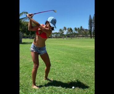 Amazing Golf Swing you need to see | Golf Girl awesome swing | Golf shorts | Maria Alvarez