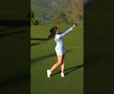 Amazing Golf Swing you need to see | Golf Girl awesome swing | Golf shorts | Mei Brennan