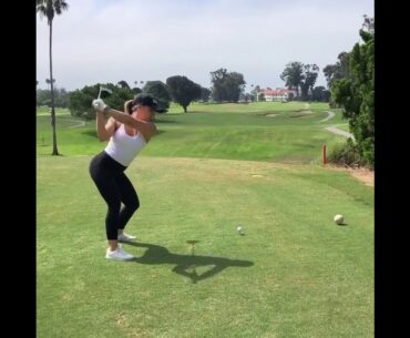 Not to shabby 🚀⛳️ #golf #girlgolfswing #golftrickshot #golfswing      | GOLF#SHORT