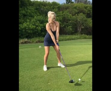 Golfer Beauty shot ... paige spiranac driver #golf #shorts #golfgirl