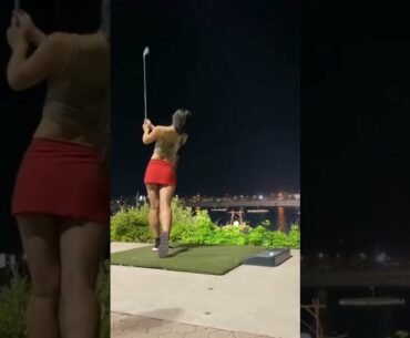 Amazing Golf Swing you need to see | Golf Girl awesome swing | Golf shorts