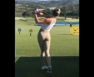 Nice swing! Keep practicing!  #golf #golfgirls #beauty