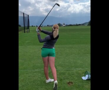 beauty girl irons swing././ #golf #shorts #golfgirl #girlgolftrickshot     | GOLF#SHORT