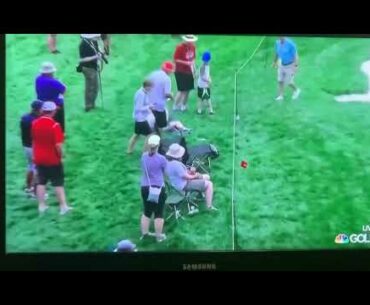 Golfer shanks chip into gallery, fan falls over