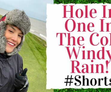 Fit Golf Babe makes HOLE IN ONE in the RAIN #shorts #golfshorts #golf #golfswing