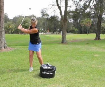 #16 The Lady Golf Teacher Web TV: How to Use the Impact Bag to Improve Golf Swing