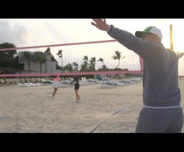 Beach golf volleyball challenge with Mark Crossfield | Ladies European Tour