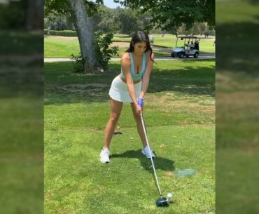 Amazing Golf Swing you need to see | Golf Girl awesome swing | Golf shorts | AMANDA TRIVIZAS