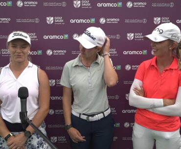 Karina Kukkonen chips in on the last to leave Team Simmermacher a shot off the lead in London (-15)