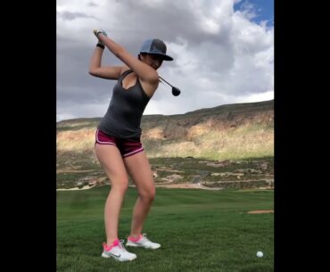 Nice swing 👍🏾 #golfgirl #girlgolftrickshot #beautygirl  #golfswing #shorts  | GOLF#SHORT