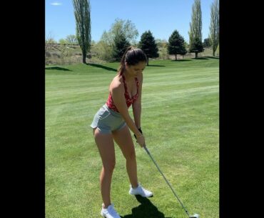 beauty girl, beauty swing 😍🔥🔥  #golf #shorts #golfswing #girlgolf     | GOLF#SHORT