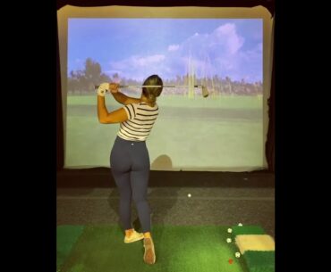 Gracefully powerful swing... 😃😃   #golf #beauty #shorts #girlgolftrickshot    | GOLF#SHORT