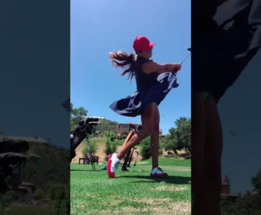 Amazing Golf Swing you need to see | Golf Girl awesome swing | Golf shorts | Alejandra Mami