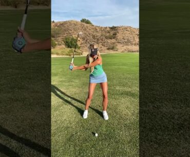 Amazing Golf Swing you need to see | Golf Girl awesome swing | Golf shorts | SAM STOCKTON