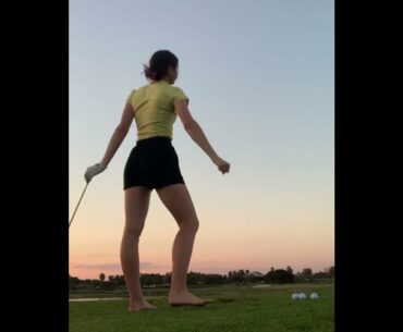 Amazing Golf Swing you need to see | Golf Girl awesome swing | Golf shorts |  Stephanie Hidock