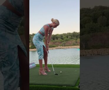 Amazing Golf Swing you need to see | Golf Girl awesome swing | Golf shorts | Katie Kearney