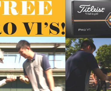 Giving Random People Titleist Pro V1 Golf Balls For FREE!... IF THEY MAKE A PUTT!