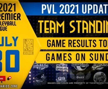 PVL 2021 OPEN CONFERENCE TEAM STANDINGS as of July 30, 2021 | GAME RESULTS TODAY | GAMES ON SUNDAY