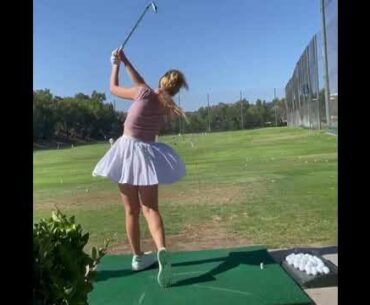 Amazing Golf Swing you need to see | Golf Girl awesome swing | Golf shorts | 𝒮𝓎𝒹𝓃𝑒𝑒 𝑀𝒾𝒸𝒽𝒶𝑒𝓁𝓈