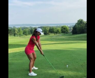 350 yds with strong girl 💣💣💣 #golf #shorts #golfswing #longdriver    | GOLF#SHORT