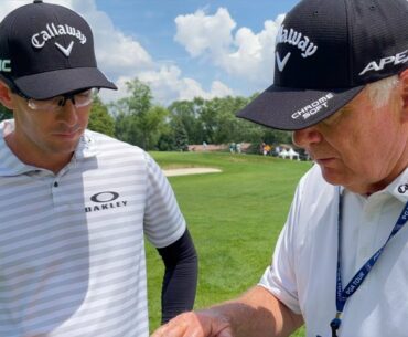 Roger Cleveland shows Callaway TOUR staff the new JAWS Full Toe wedge.