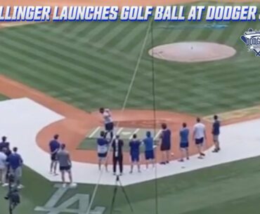 Cody Bellinger Launches Golf Ball at Dodger Stadium