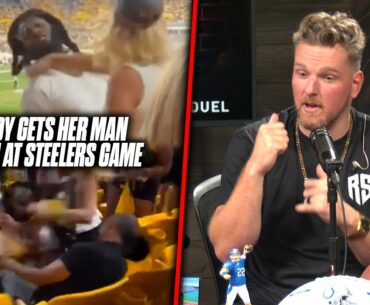 Pat McAfee Reacts: Fight Breaks Out At Steelers Game, Lady Gets Her Man KOed