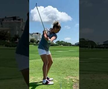 Pauline Roussin Bouchard golf swing motivation! How to swing to play 60 (-9)? #shorts  #golfshorts