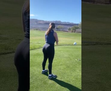 Damn great shot 🔥🔥🔥🔥😮 ❤️❤️ #golf #shorts #golfgirl      | GOLF#SHORT