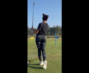 Downswing and full follow through👏   #golf #shorts #golfgirl      | GOLF#SHORT