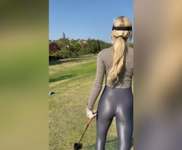 Great swing…..those pants tho ❤️❤️ #golf #shorts #golfgirl      | GOLF#SHORT