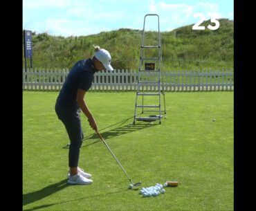 Amy Boulden comes within a whisker of defeating the Titleist Stepladder Challenge!