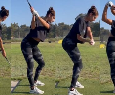 Impressive upper & lower body separation. 👏 ❤️❤️ #golf #shorts #golfgirl      | GOLF#SHORT