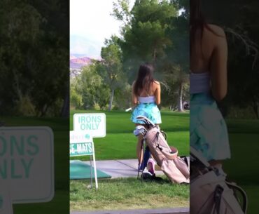 Very good swing. Good tempo and rhythm ❤️❤️ #golf #shorts #golfgirl      | GOLF#SHORT