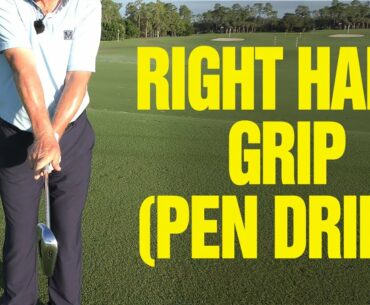 3 KEYS TO A GREAT RIGHT HAND GOLF GRIP ("MUST SEE" PEN DRILL)!!