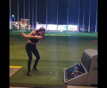 Good power swing  ❤️❤️ #golf #shorts #golfgirl      | GOLF#SHORT