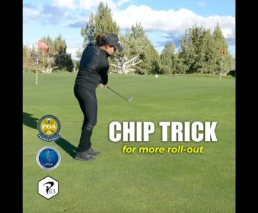 MORE PARS #shorts GOLF TIP: NEAT TRICK TO GET MORE ROLL-OUT (with lofted club)