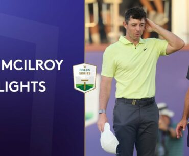 Rory McIlroy double-bogeys 18 to lose lead | Round 2 Highlights | 2021 DP World Tour Championship