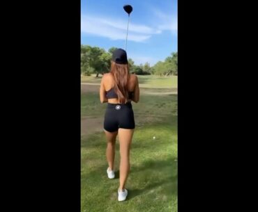 Trainer doing way to much 🤦♂️ ❤️❤️ #golf #shorts #golfgirl      | GOLF#SHORT