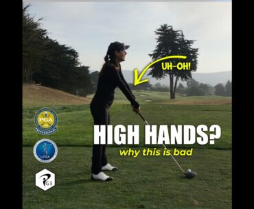 MORE PARS #shorts NEWER GOLFER TIP: HIGH HANDS AT SETUP  (Uh-Oh!)