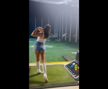 So cute golfer ! Love the boots 👢 ❤️❤️ #golf #shorts #golfgirl      | GOLF#SHORT