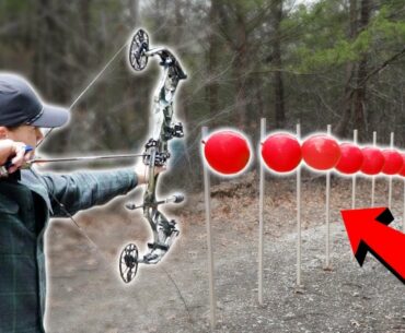 Popping 50 Balloons With ONE ARROW | Micah Morris
