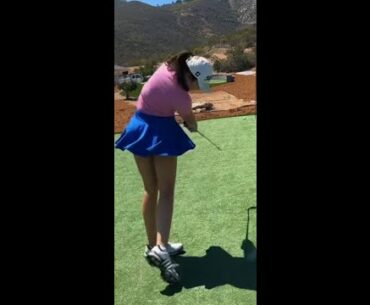 No one gonna talk about she hitting off the green ❤️❤️ #golf #shorts #golfgirl      | GOLF#SHORT